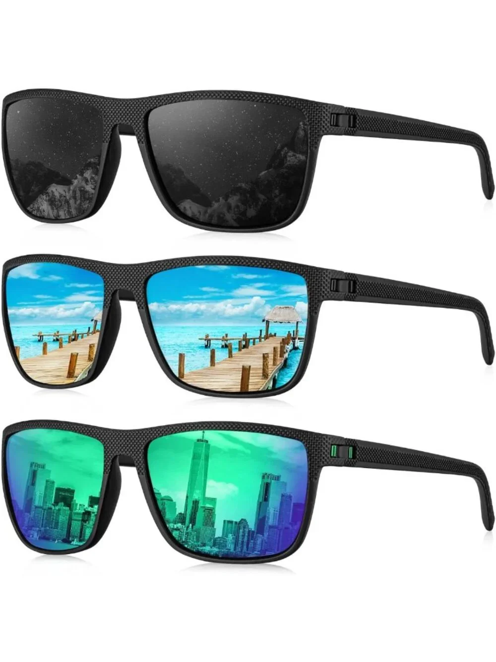 Lightweight Polarized Sunglasses for Men - UV Protection for Driving, Fishing
